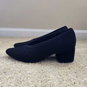 Eileen Fisher Knit Block Heel Heels Womens 11 Black Pumps
